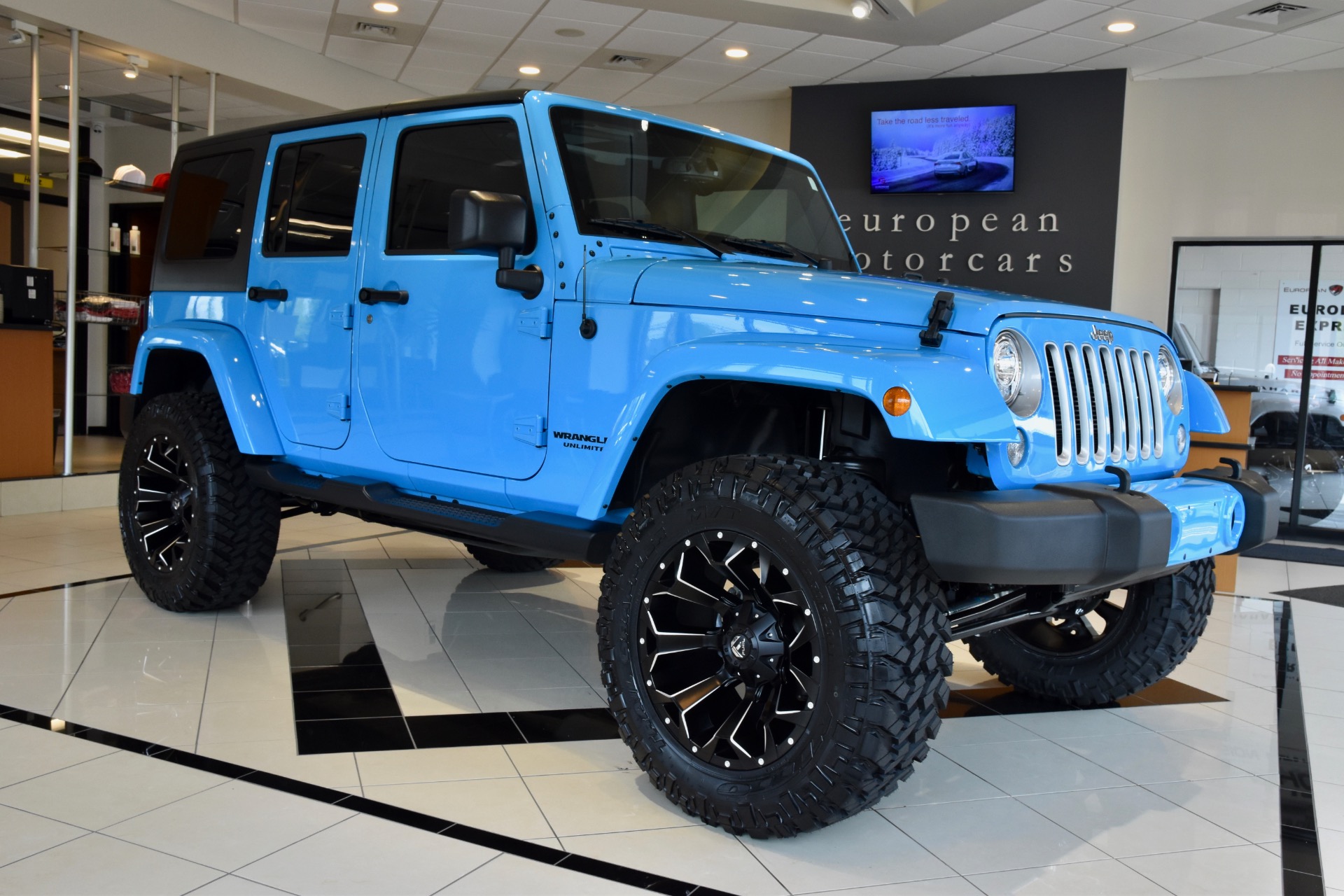 light blue jeep